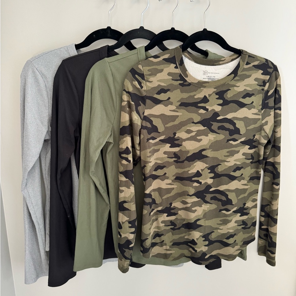 4 PACK BUNDLE No Boundaries Long Sleeved Ribbed Shirts